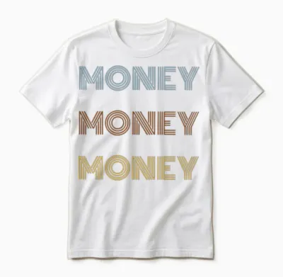 Money Money Money Retro Unisex T-Shirt - White