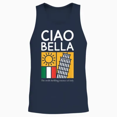 Ciao Bella - the Exciting Essence of Italy. Unisex Tank Top - Navy