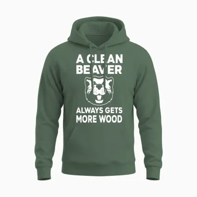 Clean Beaver Unisex Hoodie - Military Green