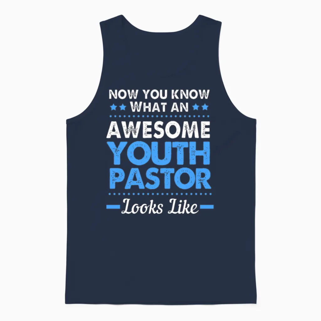 Funny Youth Pastor Appreciation Unisex Tank Top in Navy