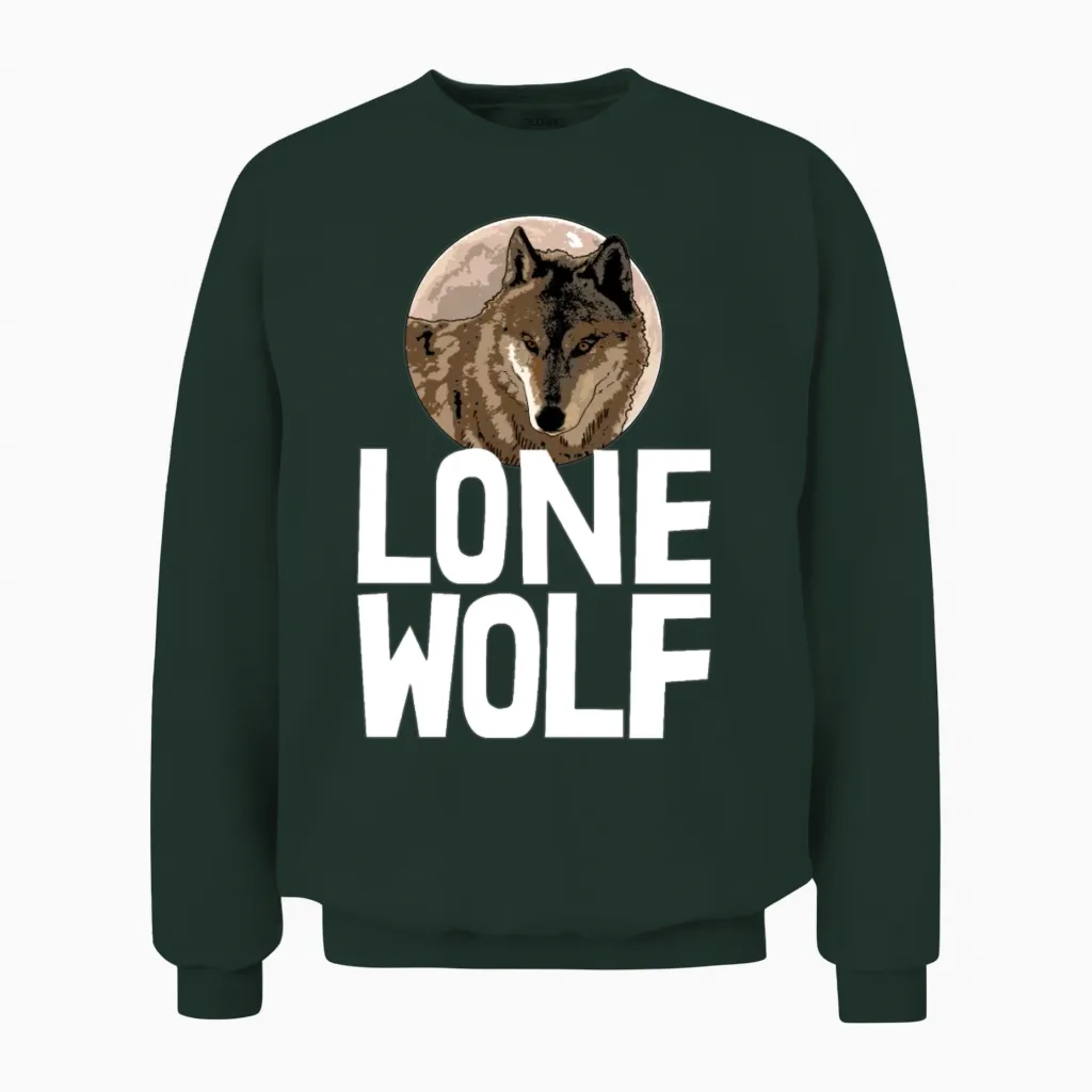Lone Wolf - Wildlife Unisex Sweatshirt in Forest