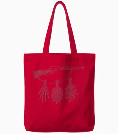 Lever Action Botanicals Tote Bags - Red
