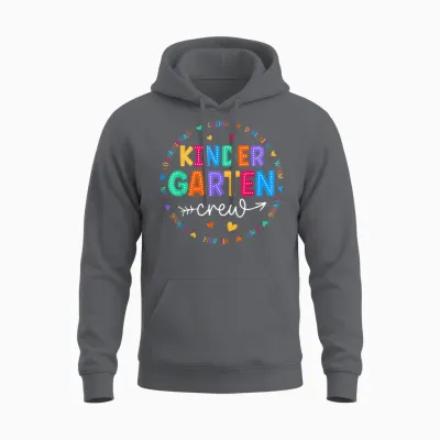 Kindergarten Crew Back to School Kindergarten Teacher Unisex Hoodie - Charcoal