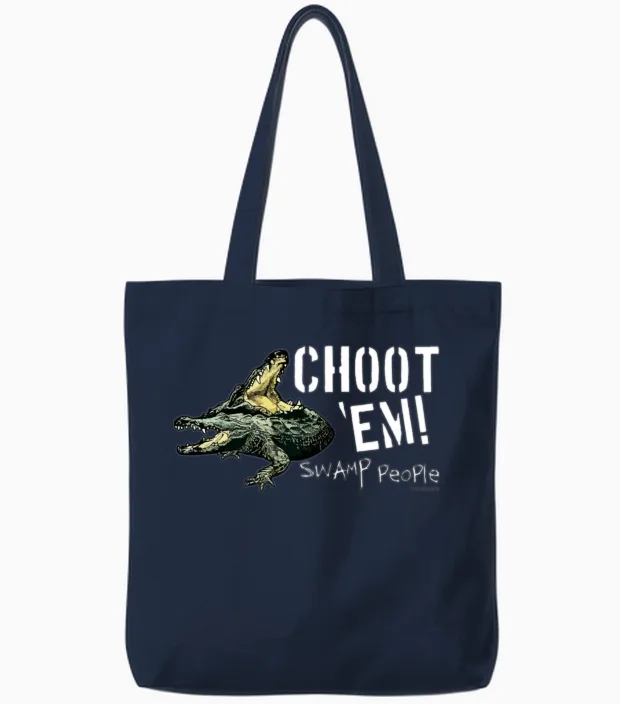Swamp People Choot Em Birthday Christmas Gift Tote Bags in Navy