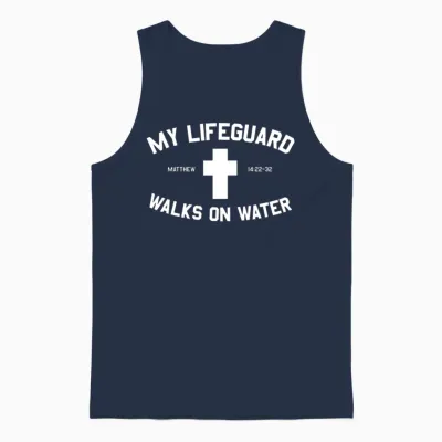 My Lifeguard Walk Unisex Tank Top - Navy