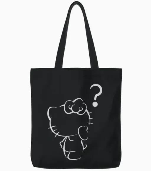 Hello Kitty Question Mark Tote Bags - Black
