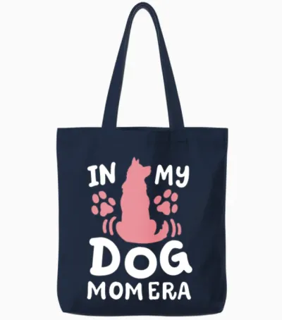 Dog Mom Dog Owner Tote Bags - Navy