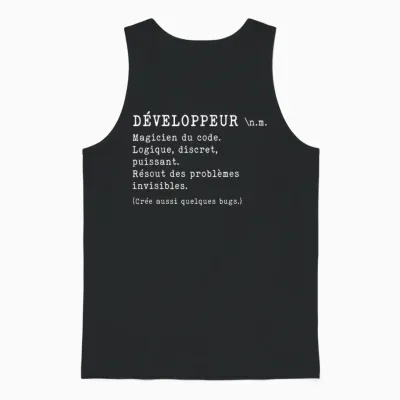 Développeur Définition Drôle Cadeau Humour Informatique Unisex Tank Top - Black