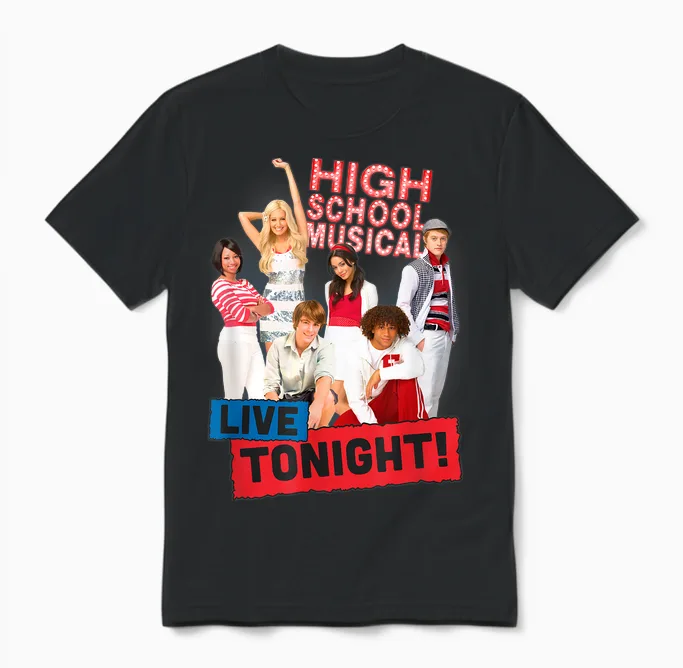 High School Musical Live Tonight Unisex T-Shirt in Black