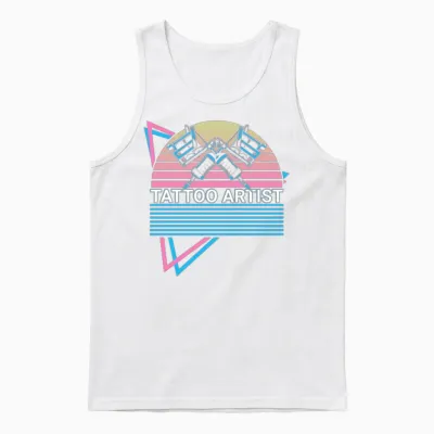 Tattoo Artist Retro Unisex Tank Top - White