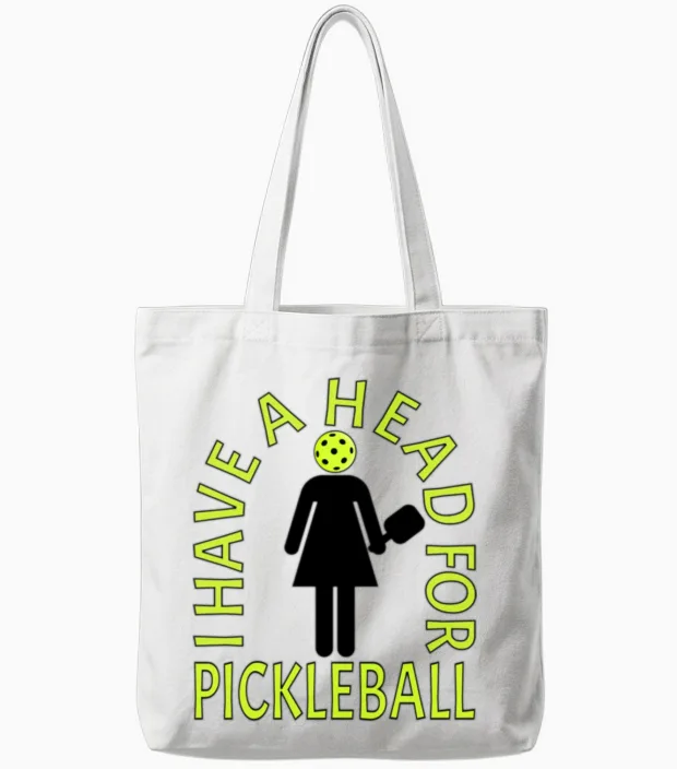 Funny Pickleball Women Tote Bags in White
