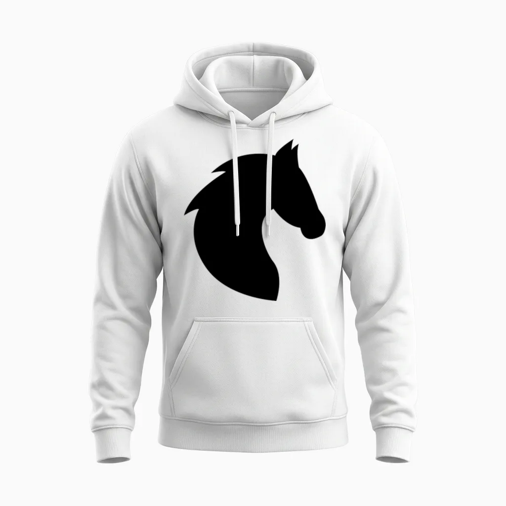 Horse, Horse Head, Horses, Riding, Riding, Rider Unisex Hoodie in White