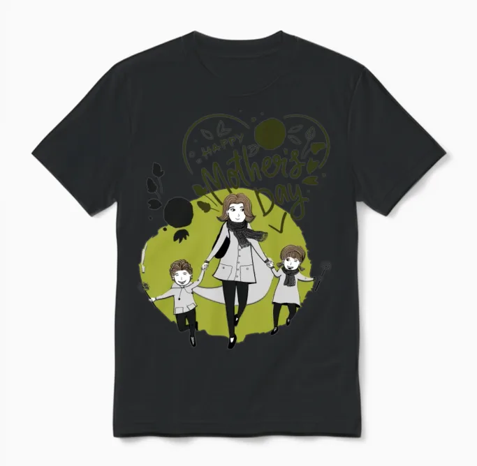 Mothers Day - Mom Unisex T-Shirt in Black
