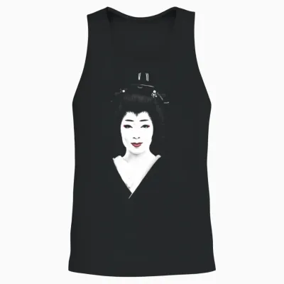 Japanese Geisha Unisex Tank Top - Black