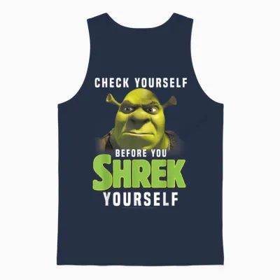 Shrek Check Yourself Before You Shrek Yourself Unisex Tank Top - Navy