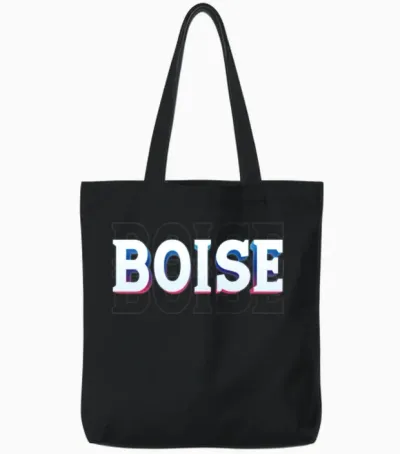 Retro - Boise Tote Bags - Black