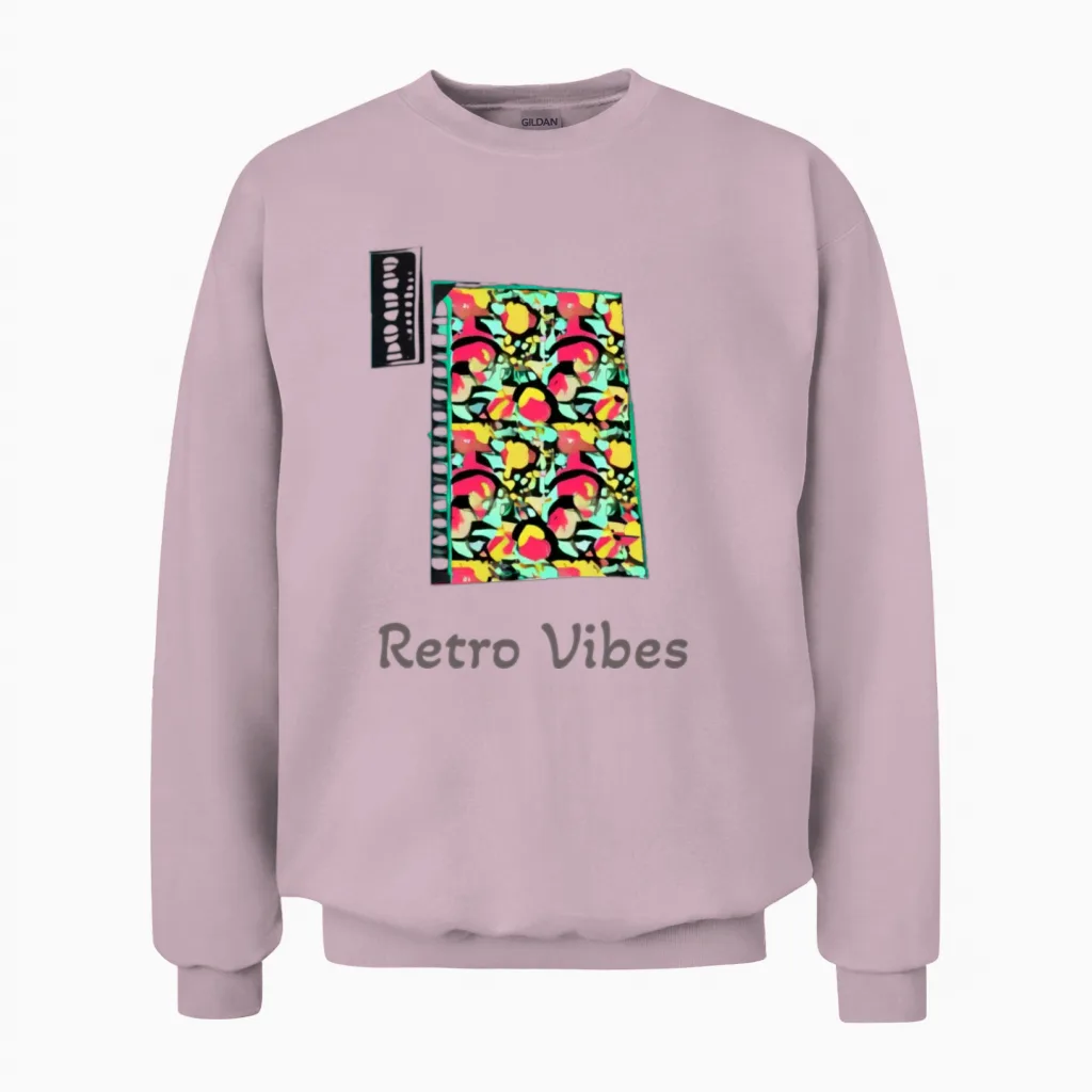 Retro Vibes Unisex Sweatshirt - Light Pink
