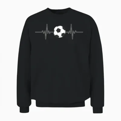 Soccer Heartbeat Soccer Ball Heartbeat Soccer Gift Unisex Sweatshirt - Black