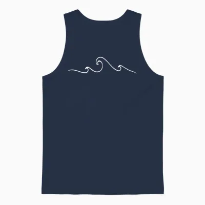 Waves Unisex Tank Top - Navy