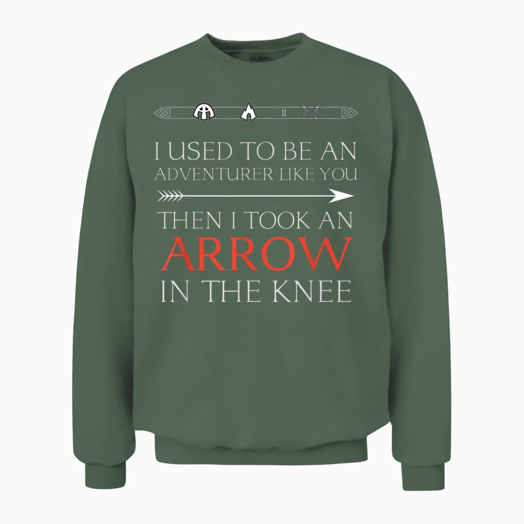 Funny I Used to Be an Adventurer Like You Unisex Sweatshirt in Military Green