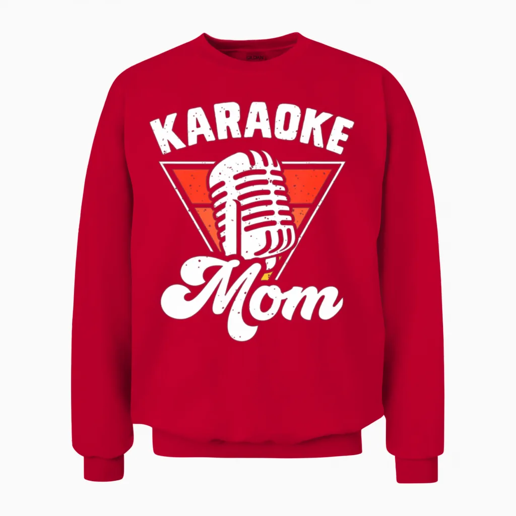 Karaoke Mom Unisex Sweatshirt in Red