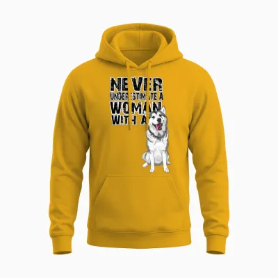 Siberian Husky Never Underestimate Unisex Hoodie - Gold