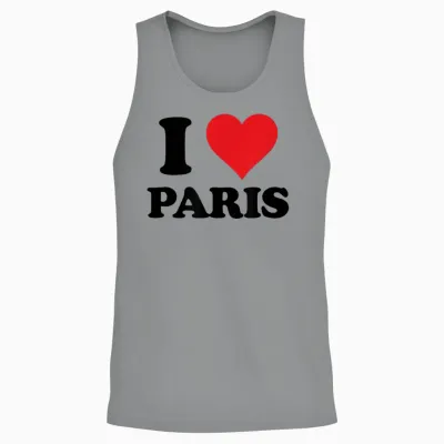 I Heart Paris First Name I Love Custom Stuff Unisex Tank Top - Sport Grey