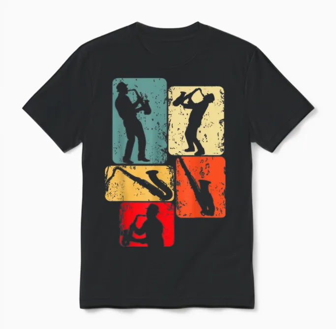 Saxophone Saxophone Man Child T-Shirt, Black Unisex T-Shirt in Black