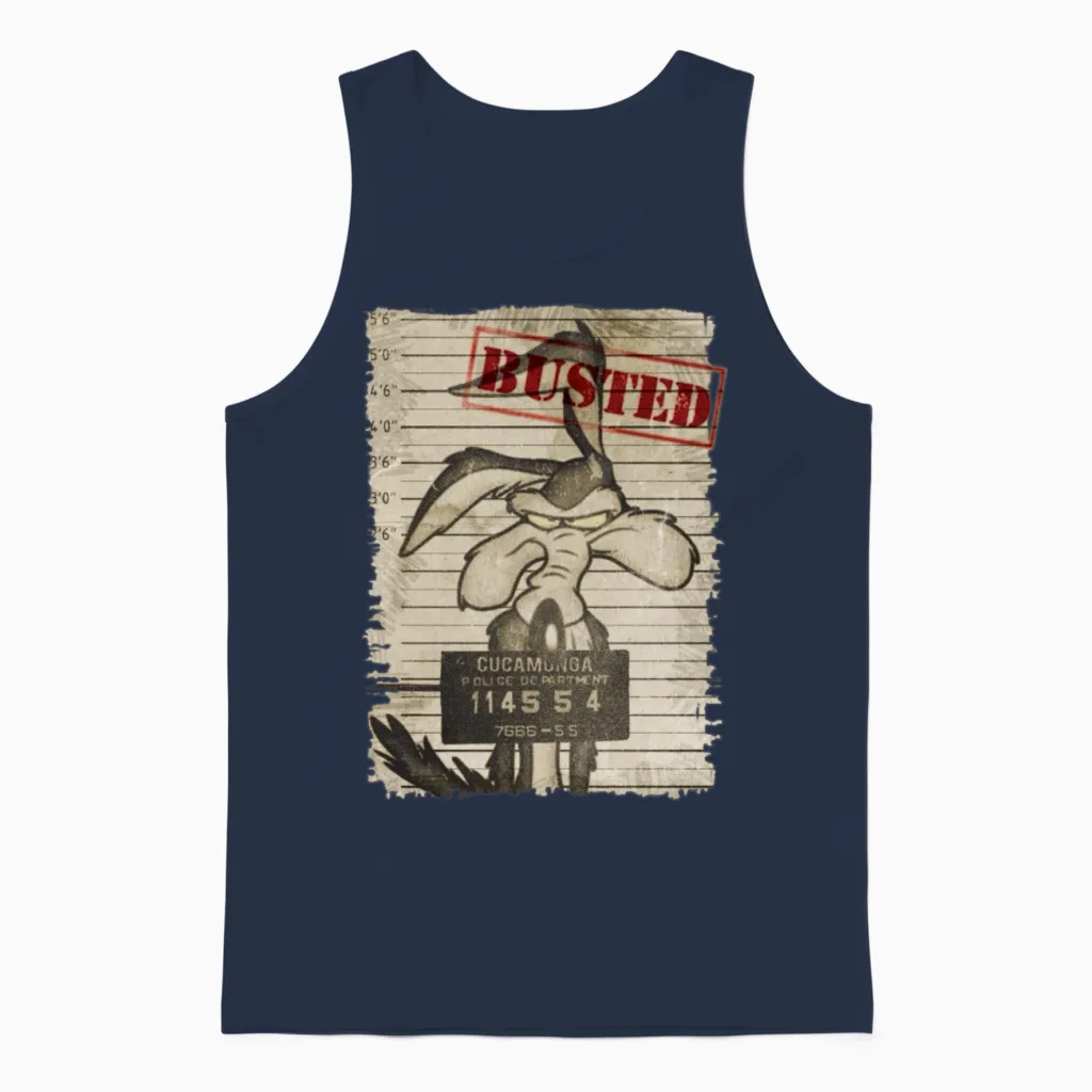 Looney Tunes Wile E. Coyote Busted Unisex Tank Top in Navy