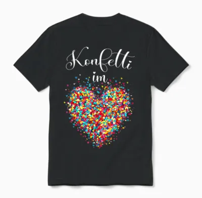 Confetti in the Heart Carnival T-Shirt, Black Unisex T-Shirt - Black