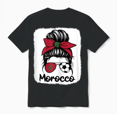 Morocco Femme Drapeau De La Maroc - Supporters Marocains Unisex T-Shirt - Black