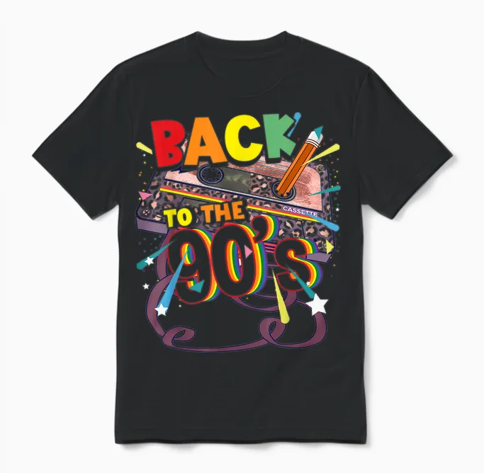 90s Outfit Party and Theme Party Costume Women's Men's T-Shirt, Black Unisex T-Shirt in Black