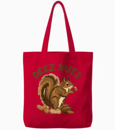 Deez Nuts Retro Tote Bags - Red