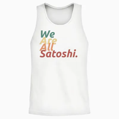 We Are All Satoshi Retro Unisex Tank Top - White