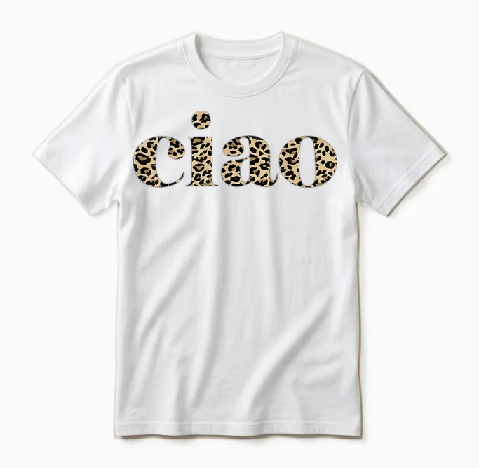 Ciao Zeichnung Unisex T-Shirt in White