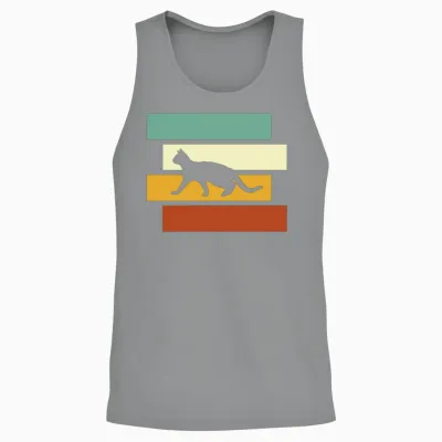 Cat Retro Unisex Tank Top - Sport Grey