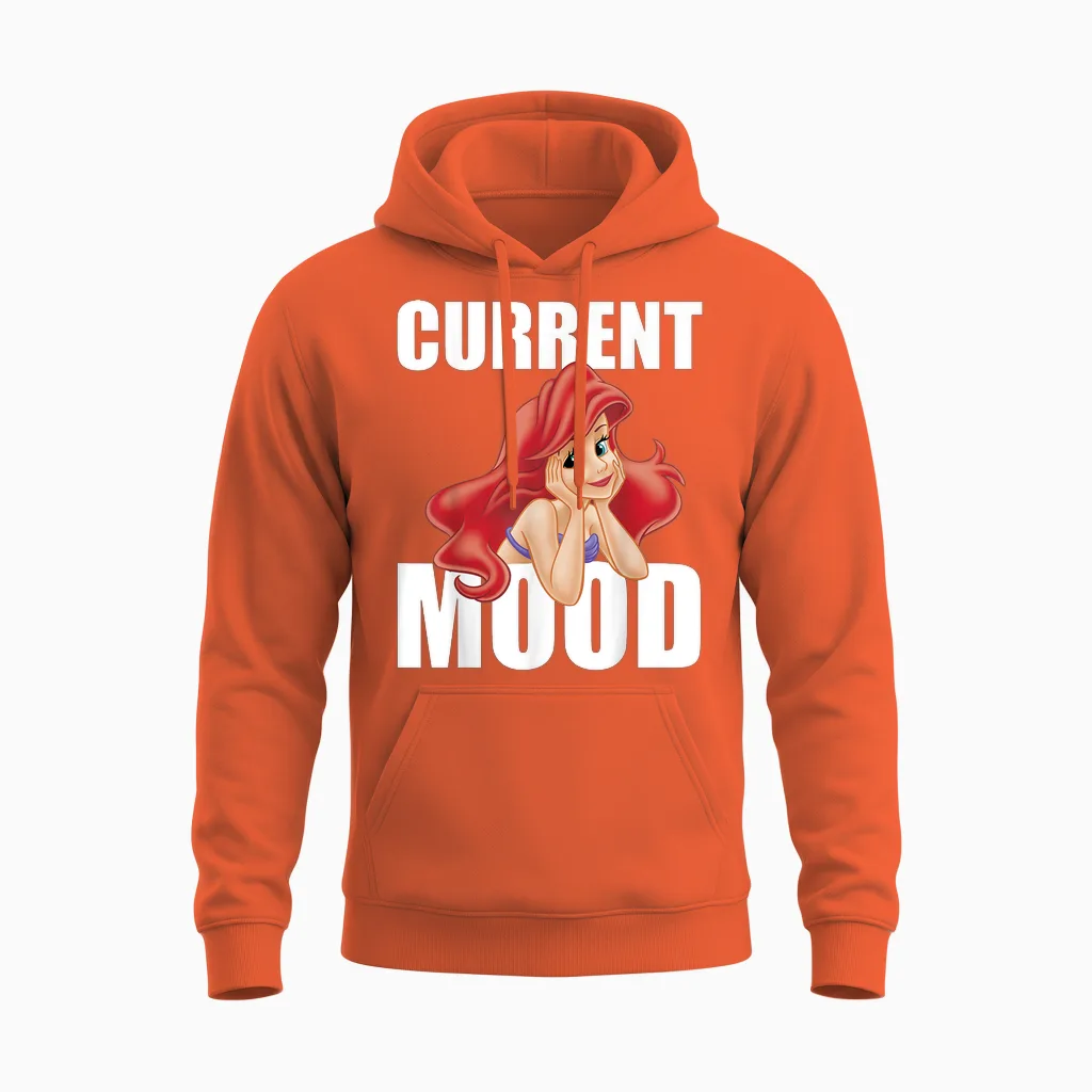 Disney the Little Mermaid Ariel Current Mood Unisex Hoodie in Orange