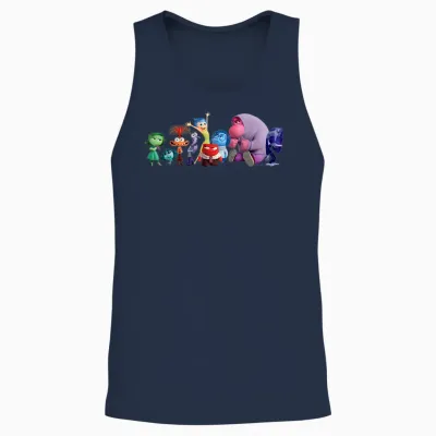 Disney and Pixar's Inside Out 2 Emotions Group All Together T-Shirt, Black Unisex Tank Top - Navy