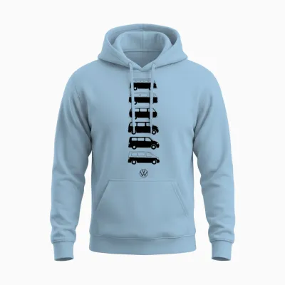 Volkswagen Verticale Vw Camper Evolution with Logo Unisex Hoodie - Light Blue