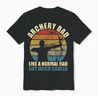 Archery Dad Retro Archer Unisex T-Shirt - Black