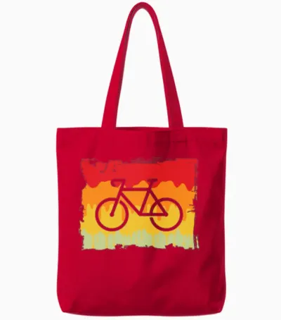 Cycling Retro Tote Bags - Red