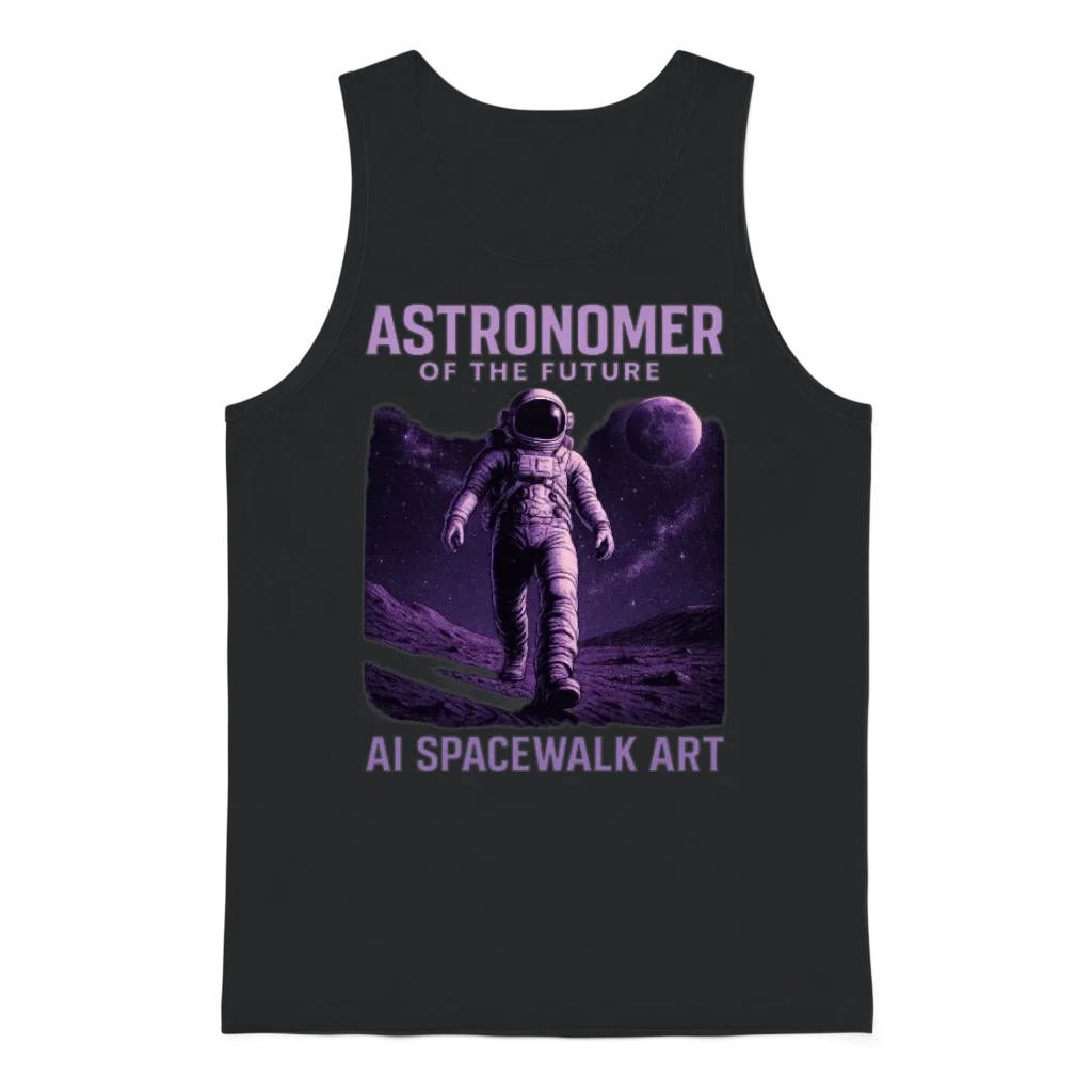 Astronomer of the Future โ Ai Spacewalk Art Unisex Tank Top - Black