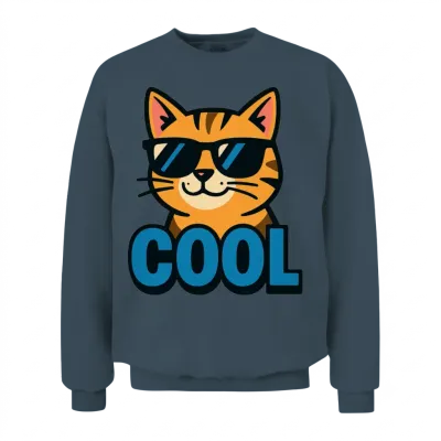 Retro Cool Cat Unisex Sweatshirt - Dark Heather