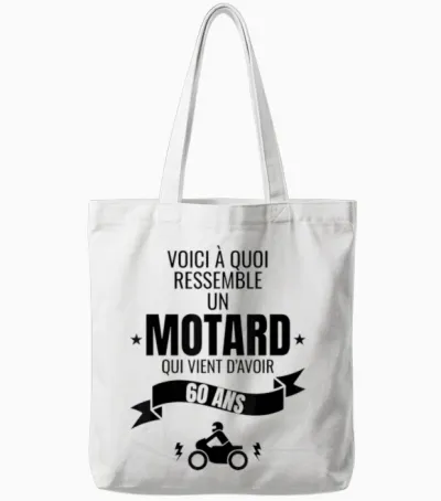Idée Cadeau Pour Un Motard Humour Homme Original 60 Ans Tote Bags - White