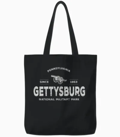 Gettysburg Park 1863 National Military Park Graphi Tote Bags - Black