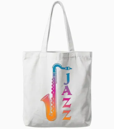 Jazz Retro Tote Bags - White