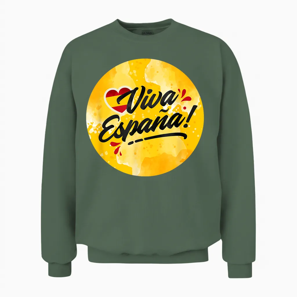 Spanien Flagge Spain Flag Damen Espana Deko Kinder Espana Unisex Sweatshirt in Military Green