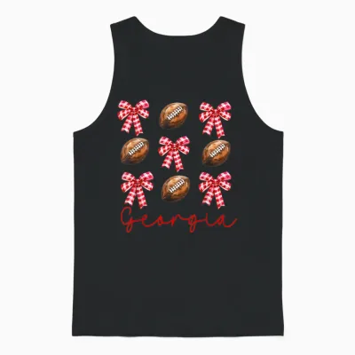 Georgia Coquette Red Bow Ga Women Girls Kids Sister Unisex Tank Top - Black