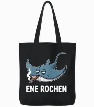Ene Rochen Raucher Saying Cigarette Funny Smoking Tote Bags - Black