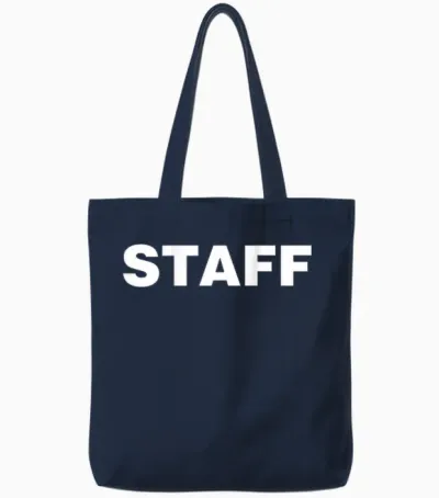 Event Staff T-Shirt Mit Dem Wort Staff Auf Der Rückseite Tote Bags - Navy